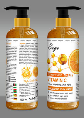 Exfoliante corporal hidratante Exfoliating anaranjado del lavado del cuerpo del gel de la ducha de la vitamina C