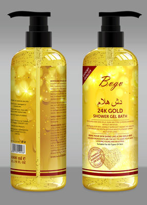 Aceite de semilla del albaricoque que pela alisar de la despedregadora del lavado del cuerpo del oro del gel 24K de la ducha