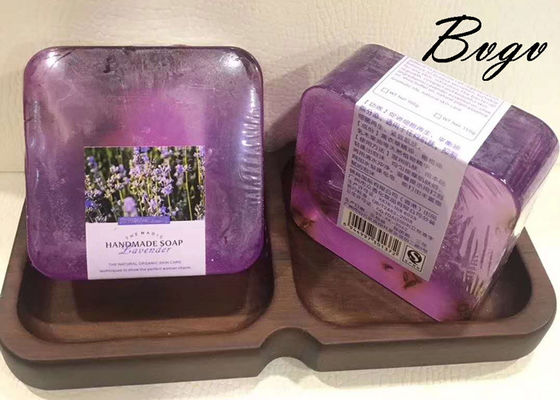 El extracto de Lavander que blanquea hace frente a la despedregadora 120g de la piel sensible del color de la púrpura del jabón